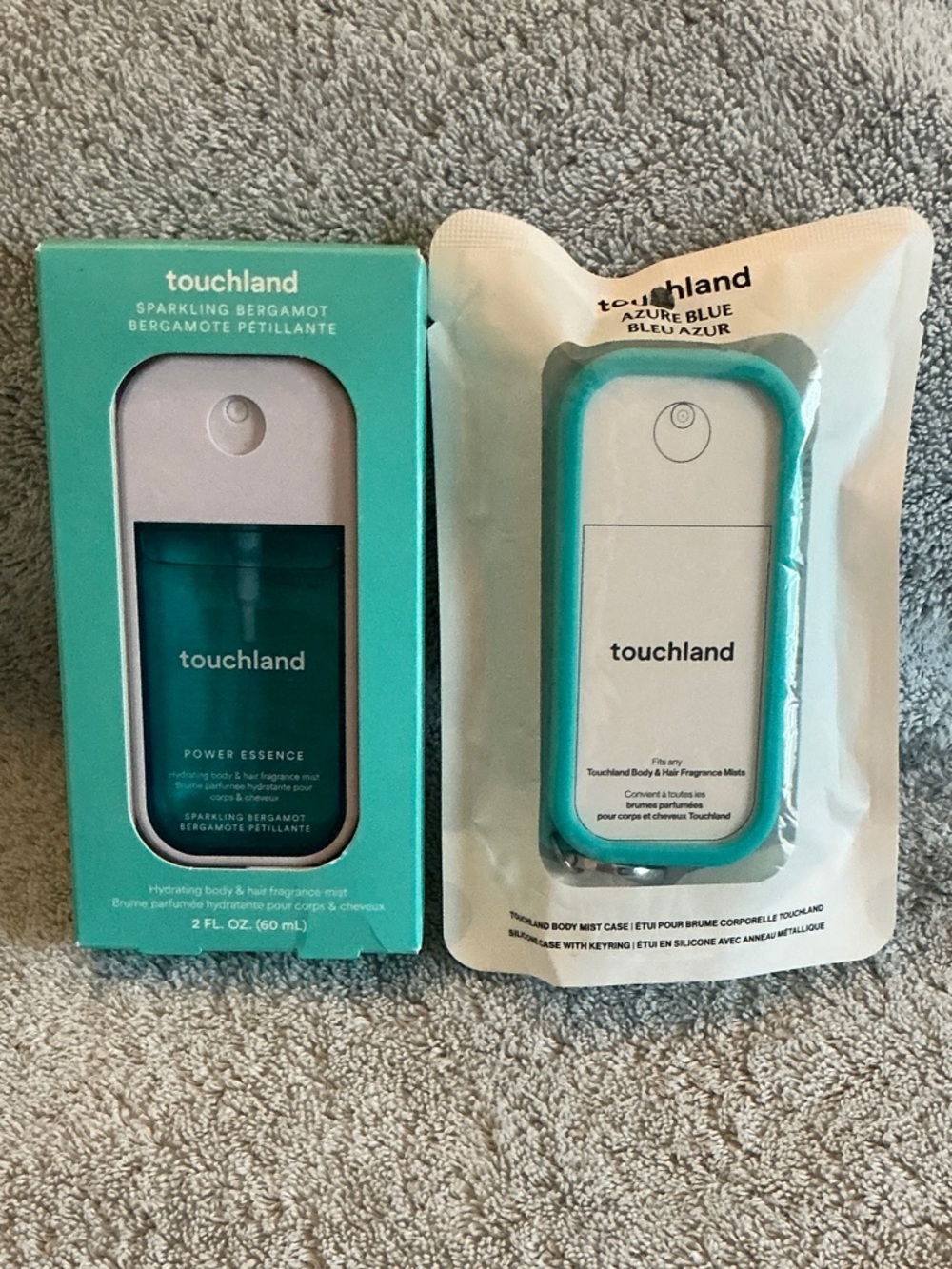 Touchland Sparkling Bergamot Power Essence Mist - with matching Azure Blue case
